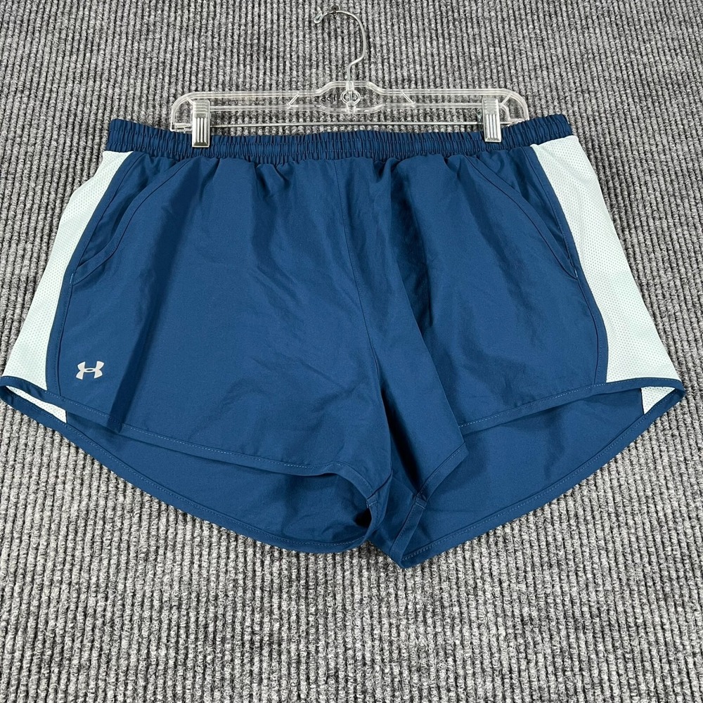 Under Armour Shorts Womens XL Extra Large Blue Lined Athletic Heat Gear Loose
